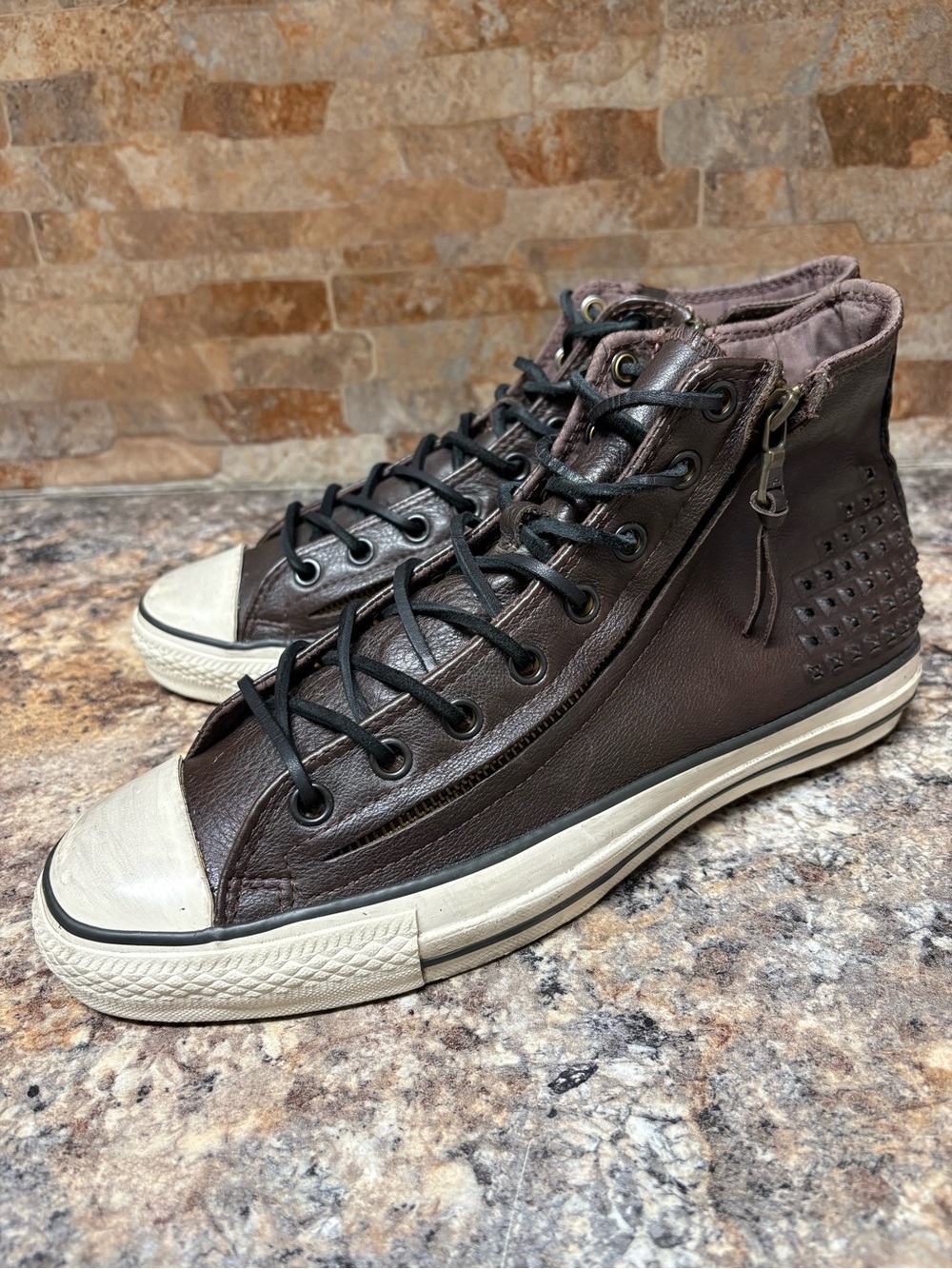 Converse X John Varvatos Chuck Taylor All Star Brown Leather High Top Size 10